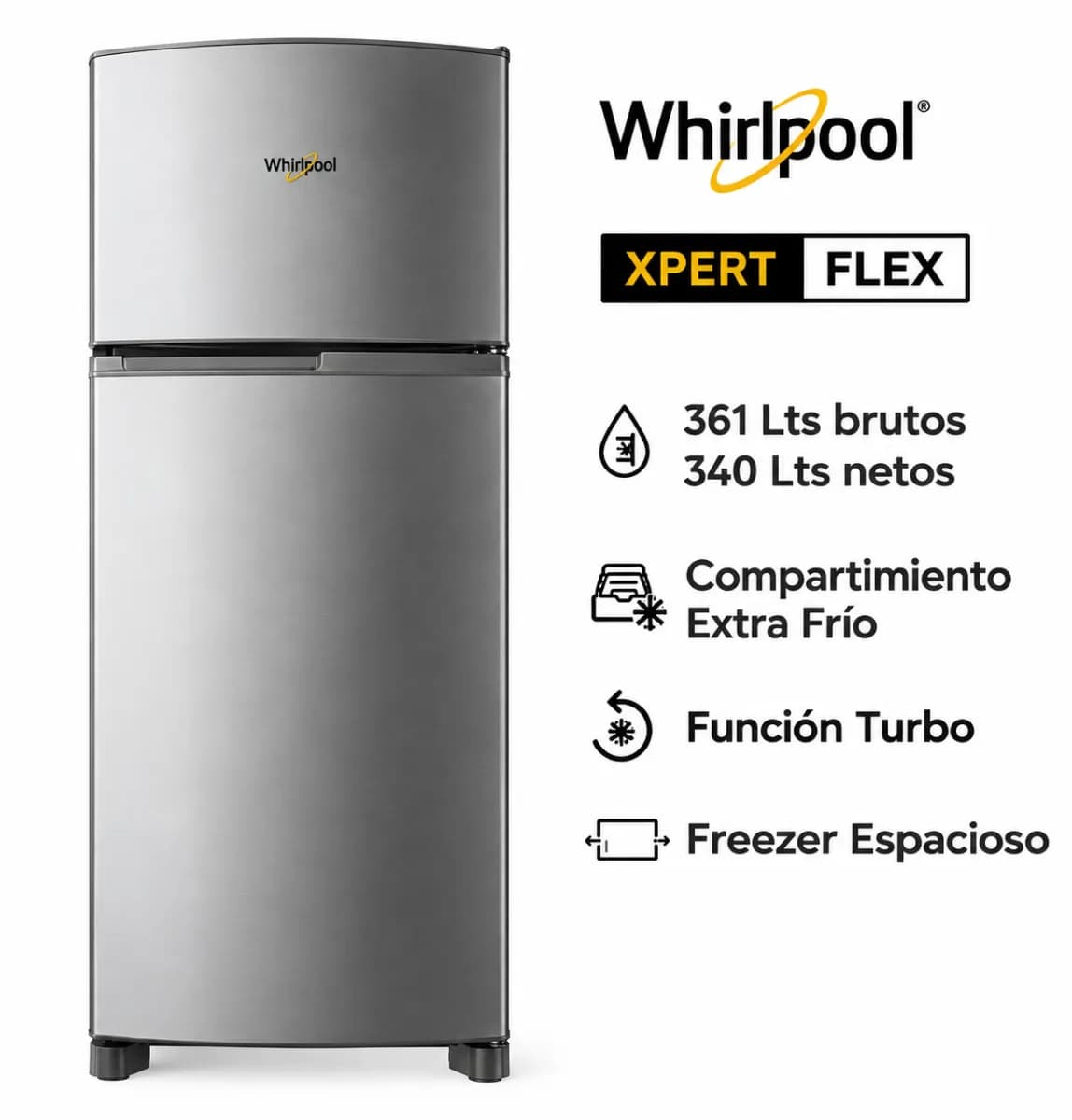 HELADERA WHIRLPOOL WRM39CK NO FROST 340 LTS
