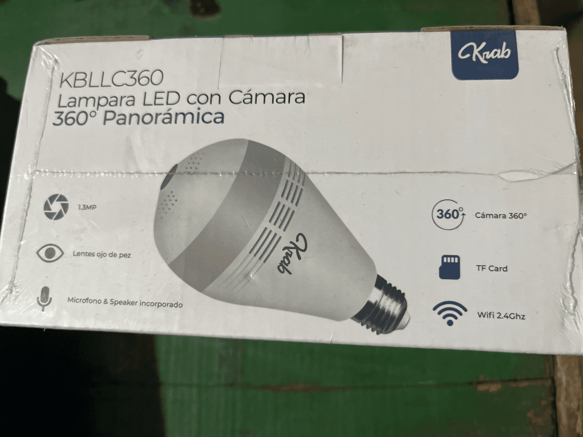 LAMPARA LED CON CAMARA KRAB 360